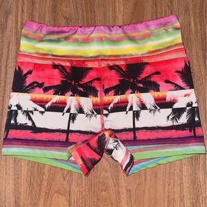 Aeropostale Multicolor Palm Tree Athletic Shorts
